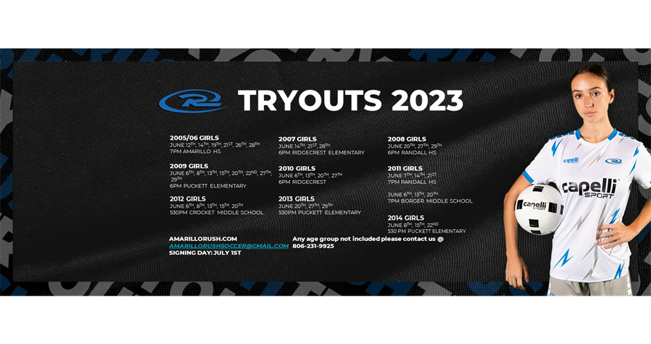 2023 Girls Tryout Schedule