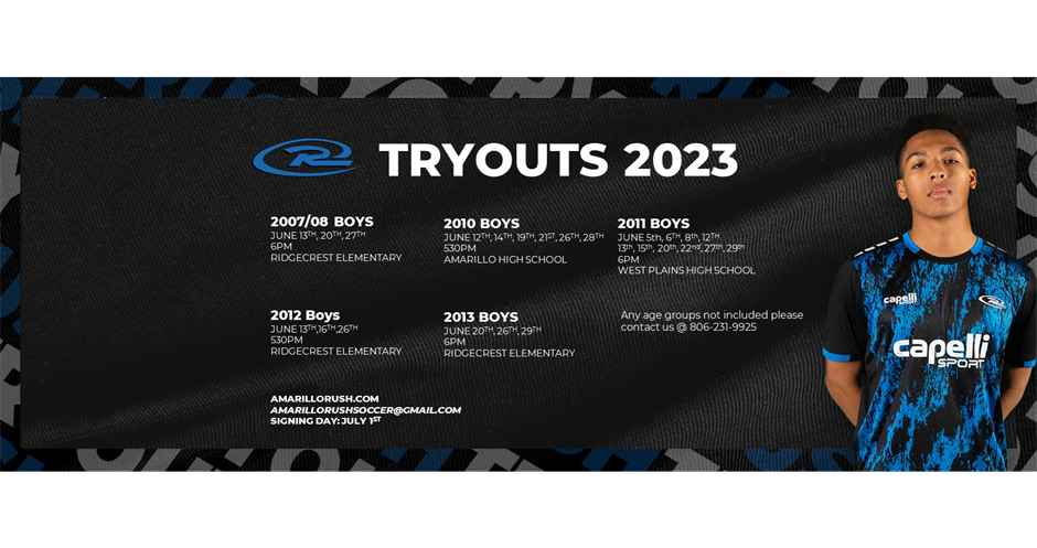 2023 Boys Tryout Schedule